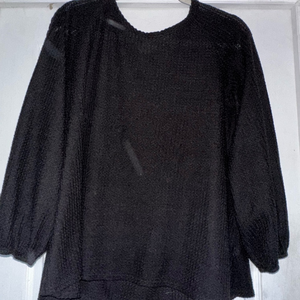 Chris & Carol Charcoal Textured Knit Top
